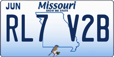 MO license plate RL7V2B