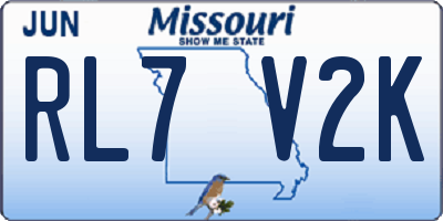 MO license plate RL7V2K