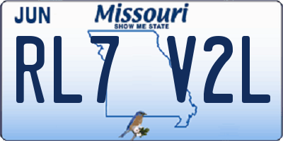 MO license plate RL7V2L