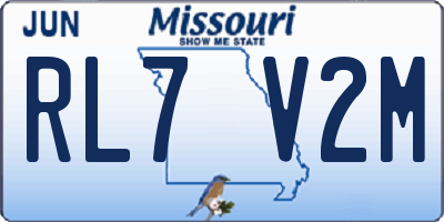 MO license plate RL7V2M