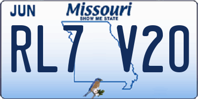 MO license plate RL7V2O