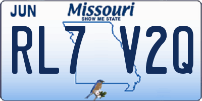 MO license plate RL7V2Q