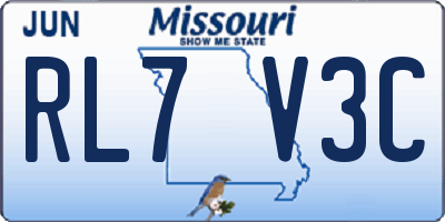 MO license plate RL7V3C