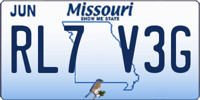 MO license plate RL7V3G