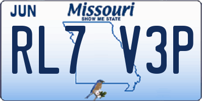 MO license plate RL7V3P