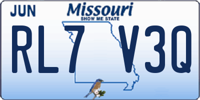 MO license plate RL7V3Q