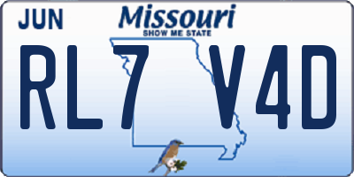 MO license plate RL7V4D