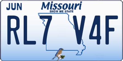 MO license plate RL7V4F