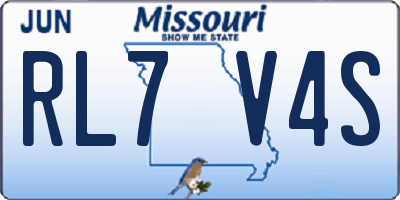 MO license plate RL7V4S