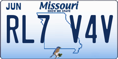 MO license plate RL7V4V