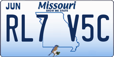 MO license plate RL7V5C