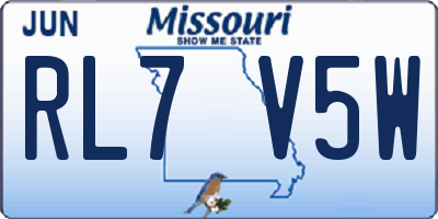 MO license plate RL7V5W