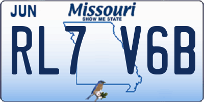 MO license plate RL7V6B