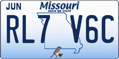 MO license plate RL7V6C