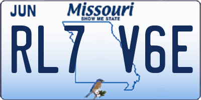 MO license plate RL7V6E