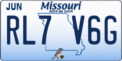 MO license plate RL7V6G
