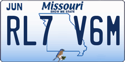 MO license plate RL7V6M