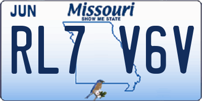 MO license plate RL7V6V