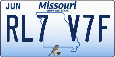 MO license plate RL7V7F