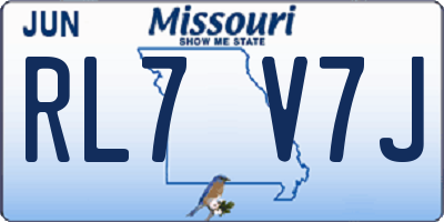 MO license plate RL7V7J