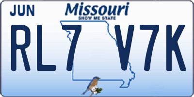 MO license plate RL7V7K