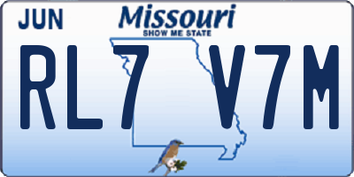 MO license plate RL7V7M