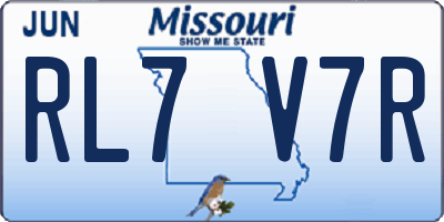MO license plate RL7V7R