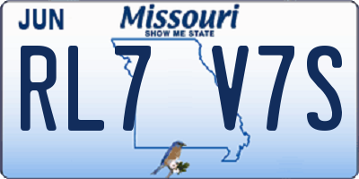 MO license plate RL7V7S