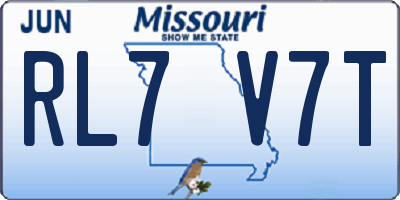 MO license plate RL7V7T