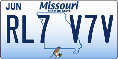MO license plate RL7V7V