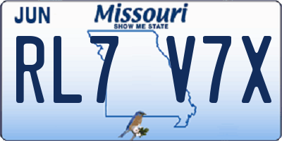 MO license plate RL7V7X