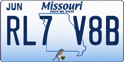 MO license plate RL7V8B