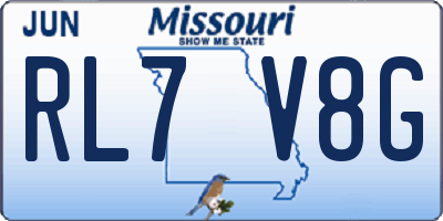 MO license plate RL7V8G