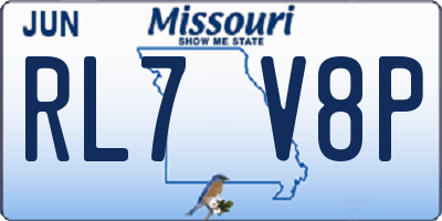 MO license plate RL7V8P
