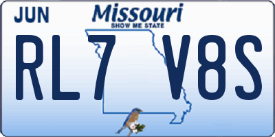MO license plate RL7V8S