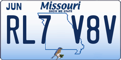MO license plate RL7V8V