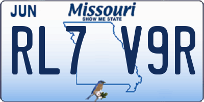 MO license plate RL7V9R