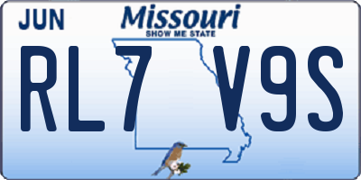 MO license plate RL7V9S