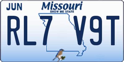 MO license plate RL7V9T