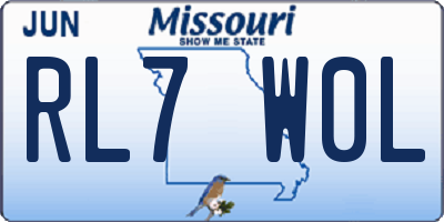MO license plate RL7W0L