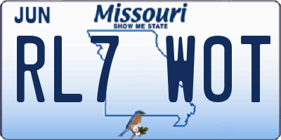 MO license plate RL7W0T