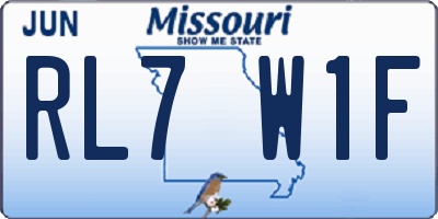 MO license plate RL7W1F