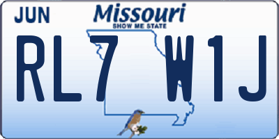 MO license plate RL7W1J