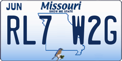 MO license plate RL7W2G