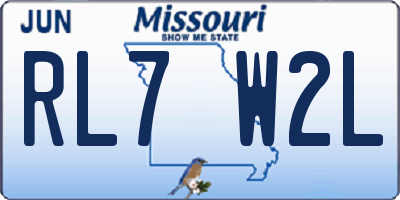 MO license plate RL7W2L