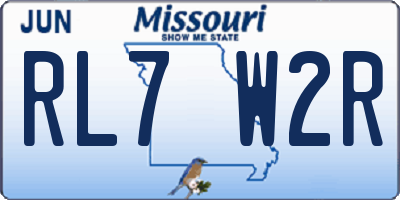 MO license plate RL7W2R