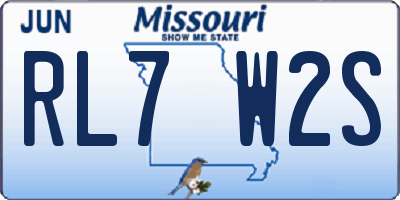 MO license plate RL7W2S
