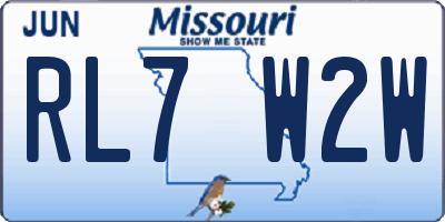 MO license plate RL7W2W