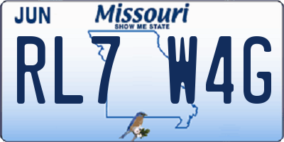 MO license plate RL7W4G