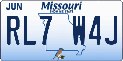 MO license plate RL7W4J